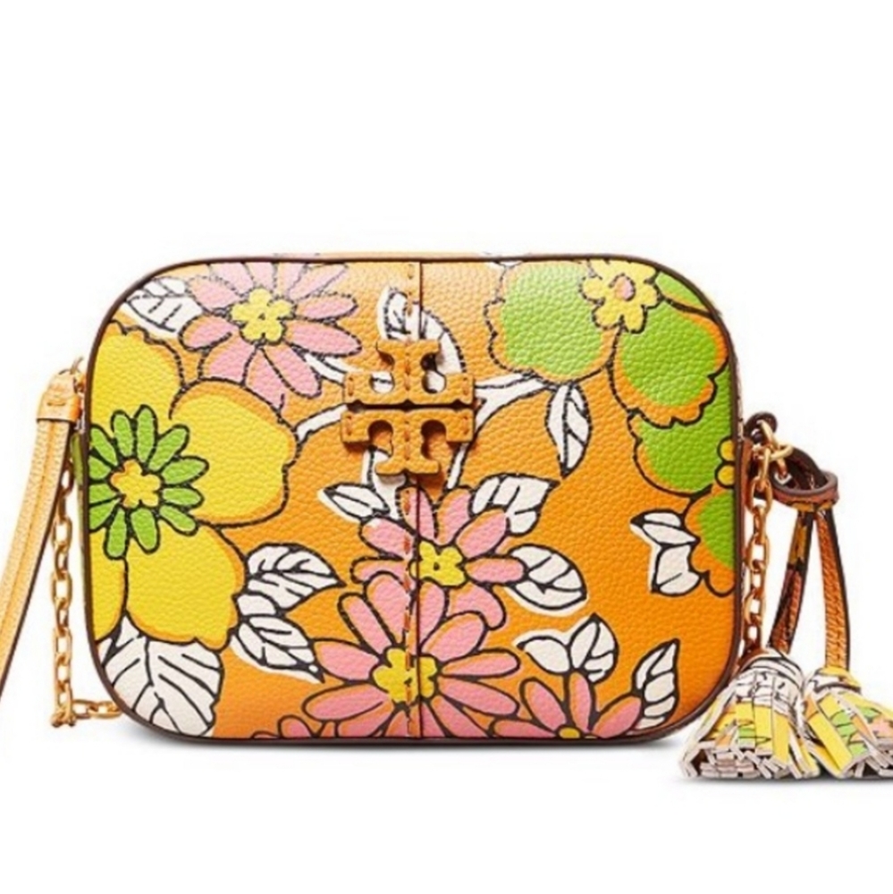 RARE Tory Burch McGraw floral-print crossbody bag GUC Spring